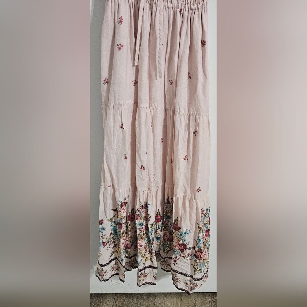 Anthropologie-Pink Somerset puff sleeve maxi dress with floral print Size S - Picture 5 of 9